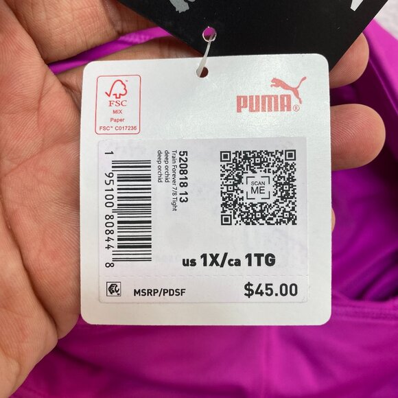 NWT Puma Leggings Womens 1X Hot Pink Drycell Running Training Pants $45 - Picture 6 of 10